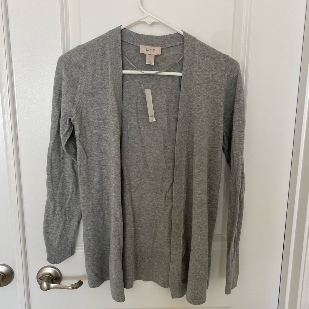Loft gray cardigan, new with tags, XS